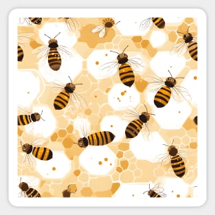 Honeycomb and Bee Pattern 13 Sticker